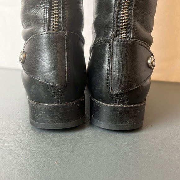 Frye Melissa Button Back Zip Blacker Leather Equestrian Riding Boots Size 7 - Picture 8 of 15